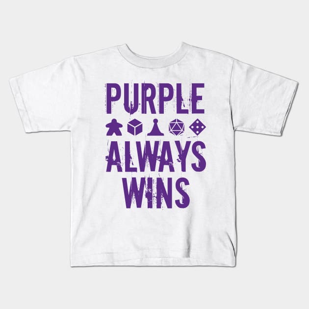 Purple Always Wins Kids T-Shirt by WinCondition